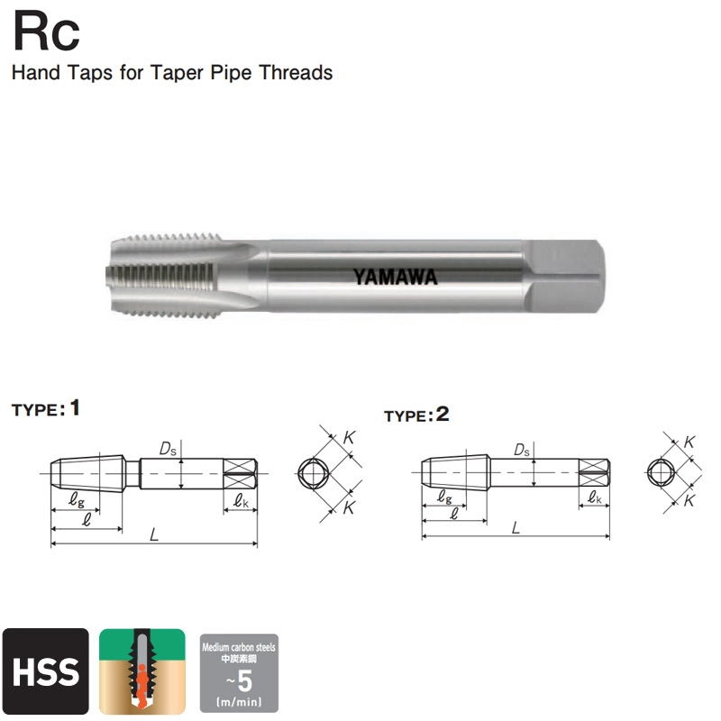 Mũi taro ren ống RC Yamawa