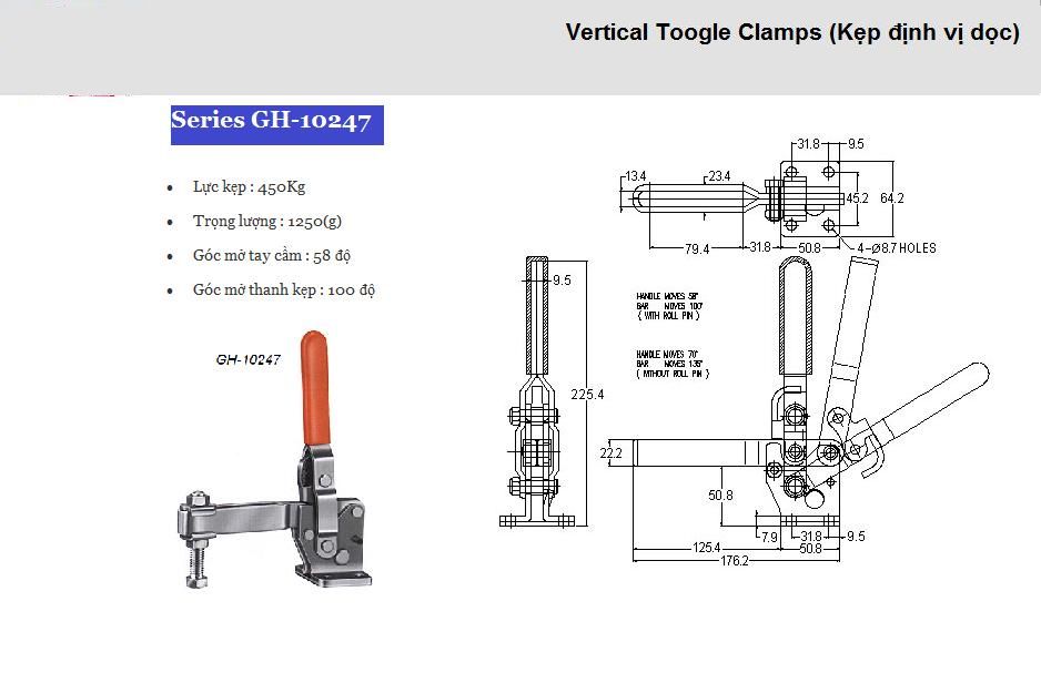 Thông số kỹ thuật Kẹp Định Vị GH 12047