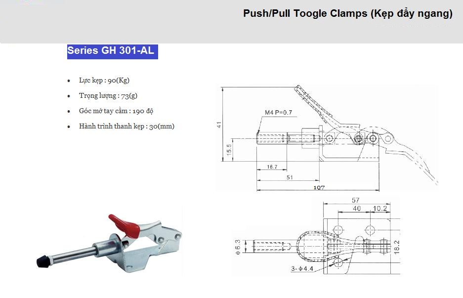 Thông số kỹ thuật Cam Kẹp GH 301-AL