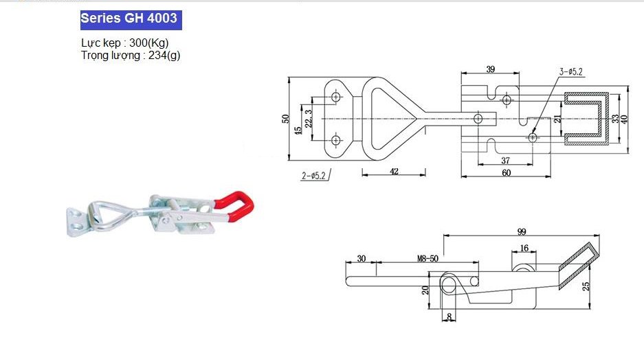 Thông số kỹ thuật Cam Kẹp Chốt GH 4003
