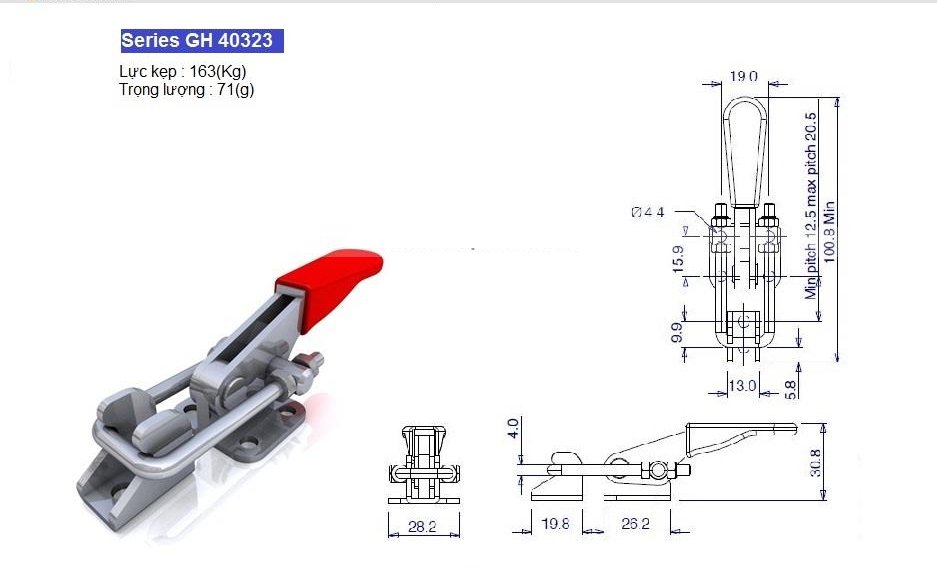 Thông số kỹ thuật Cam Kẹp Chốt GH 40323