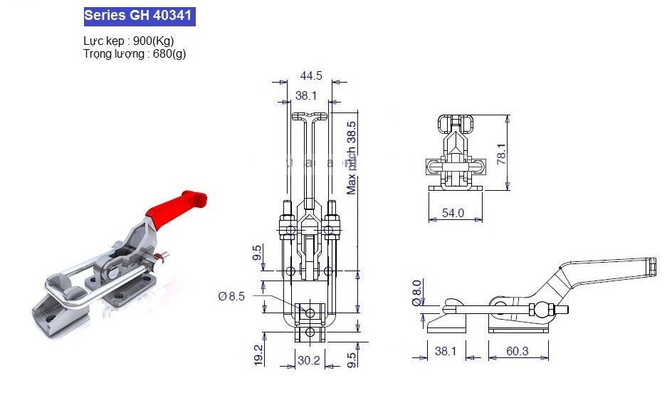 Thông số kỹ thuật Cam Kẹp Chốt GH 40341