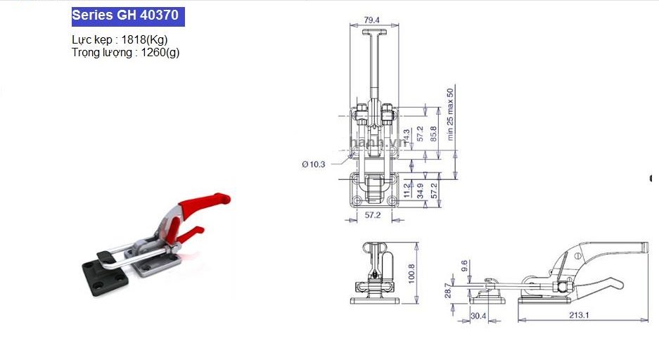Thông số kỹ thuật Cam Kẹp Chốt GH 40370