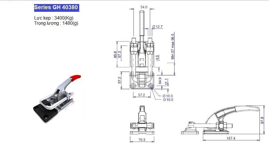 Thông số kỹ thuật Cam Kẹp Chốt GH 40380