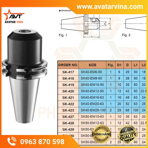 BẦU KẸP DAO PHAY KHÓA CẠNH SK-EM