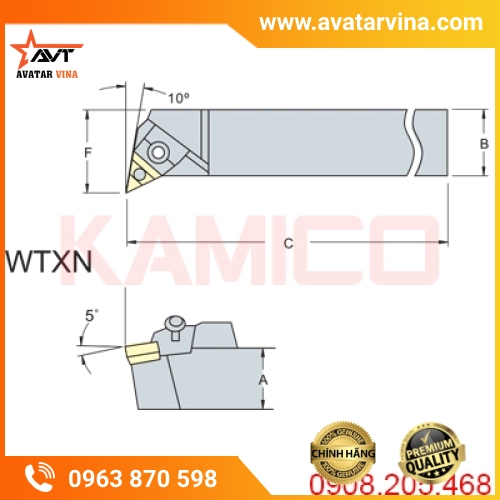 CÁN DAO TIỆN NGOÀI WTXN GHÉP MẢNH VERTEX
