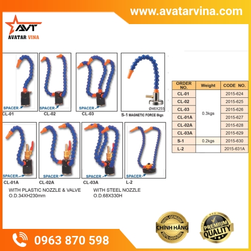 BỘ VÒI TƯỚI NGUỘI CÓ ĐẾ TỪ CL VERTEX