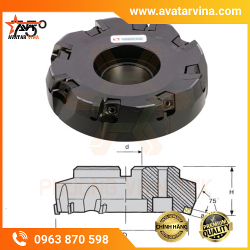 ĐÀI DAO PHAY KHỎA MẶT 75˚ VERTEX SERIES-FP