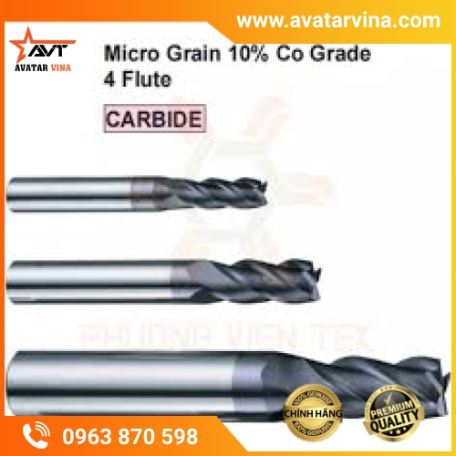 DAO PHAY NGÓN HỢP KIM 4 ME SERIES-VE114, VE124, VE126 VERTEX (<48HRC)