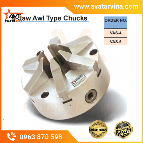 MÂM CẶP MÁY TIỆN 6 CHẤU TỰ ĐỊNH TÂM VERTEX VAS