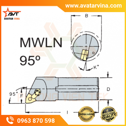 CÁN DAO TIỆN TRONG MWLN 95° GHÉP MẢNH VERTEX