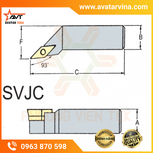 CÁN DAO TIỆN NGOÀI SVJC 93° GHÉP MẢNH VERTEX