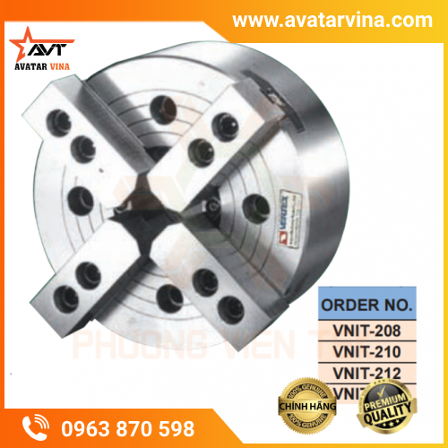 MÂM CẶP THỦY LỰC 4 CHẤU LỖ THÔNG VERTEX