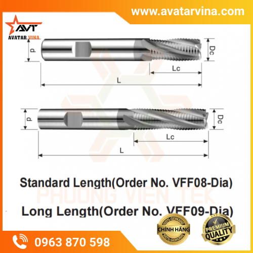DAO PHAY NGÓN HỢP KIM PHÁ THÔ SERIES VFF VERTEX