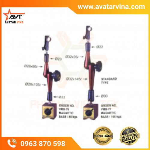 ĐẾ TỪ GÁ ĐỒNG HỒ SO VÀ LOẠI MINI VERTEX