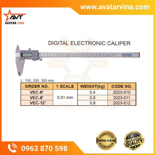THƯỚC CẶP ĐIỆN TỬ VERTEX VEC