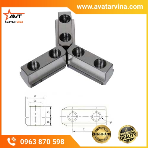 ĐAI ỐC RÃNH CHỮ T CHO MÂM CẶP THỦY LỰC VERTEX