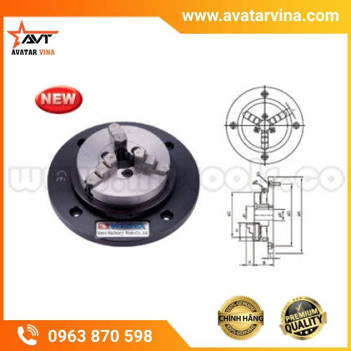 MÂM CẶP MÁY TIỆN 3 CHẤU DẠNG THẤP VERTEX VLBK