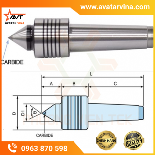 CHỐNG TÂM MÁY TIỆN TẢI TRỌNG NHẸ – VLC VERTEX (CHỐNG TÂM SỐNG)